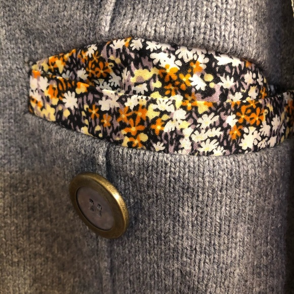 Cartonnier Gray Wool Floral Cardigan - Picture 3 of 5